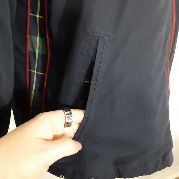 Vintage 80s Tartan Plaid Funnel Neck Jacket Reversible Full Zip Windbreaker Sz M - Picture 10 of 15